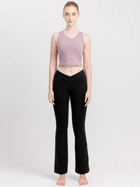 [Loopa] コットンストレッチパンツ（Vフロント）Cotton stretch Yoga Pants V-front - Loopa ルーパ 公式 ヨガウェア・フィットネスウェア