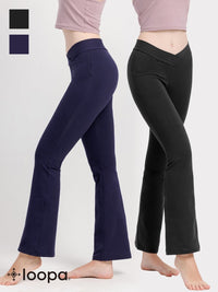 [Loopa] コットンストレッチパンツ（Vフロント）Cotton stretch Yoga Pants V-front - Loopa ルーパ 公式 ヨガウェア・フィットネスウェア