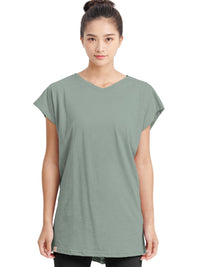 Limited Time SALE [Loopa] Loopa V-neck Side Slit Tunic Tee / V neck side slit tunic