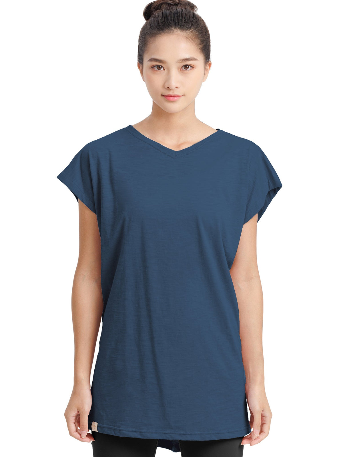 Limited Time SALE [Loopa] Loopa V-neck Side Slit Tunic Tee / V neck side slit tunic