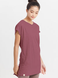 [Loopa] ルーパ VネックサイトスリットチュニックTee / V neck site slit tunic - Loopa ルーパ 公式 ヨガウェア・フィットネスウェア