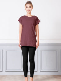 [Loopa] ルーパ VネックサイトスリットチュニックTee / V neck site slit tunic - Loopa ルーパ 公式 ヨガウェア・フィットネスウェア