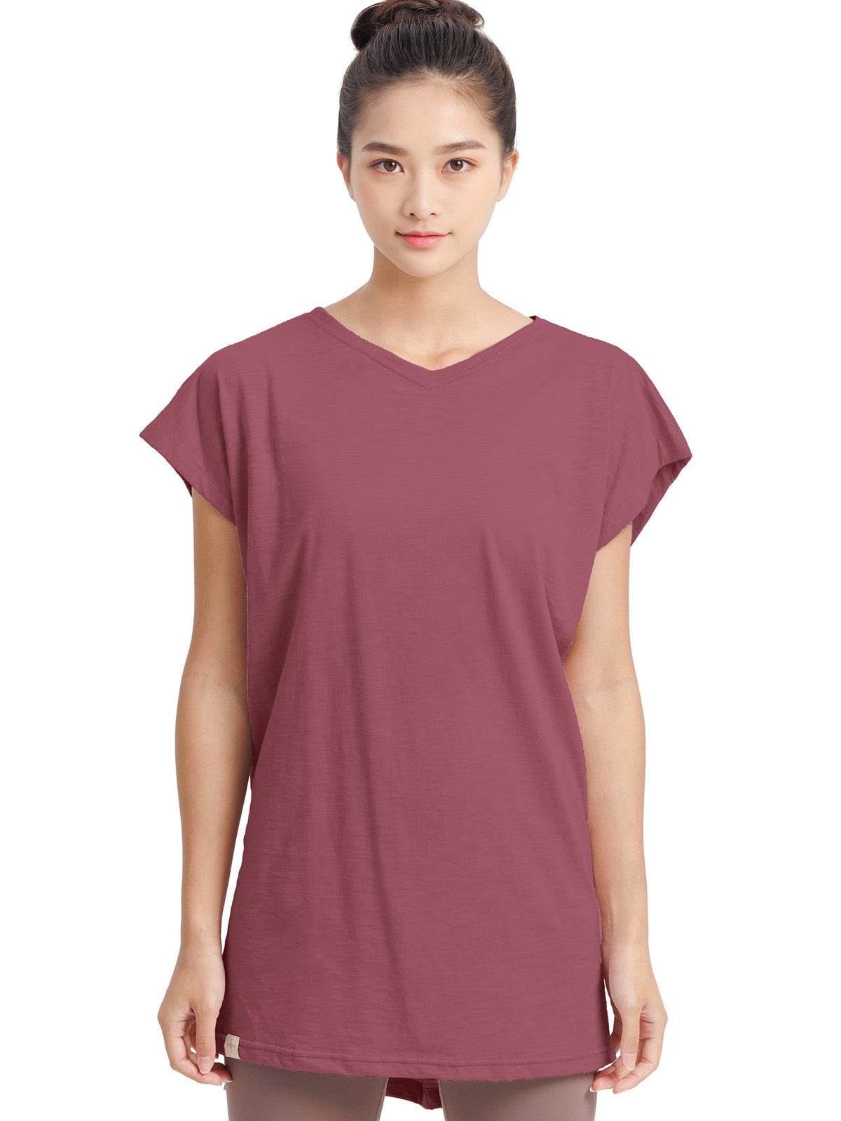 Limited Time SALE [Loopa] Loopa V-neck Side Slit Tunic Tee / V neck side slit tunic