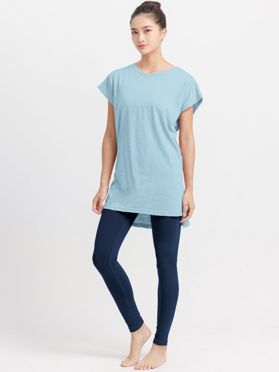 [Loopa] ルーパ VネックサイトスリットチュニックTee / V neck site slit tunic - Loopa ルーパ 公式 ヨガウェア・フィットネスウェア