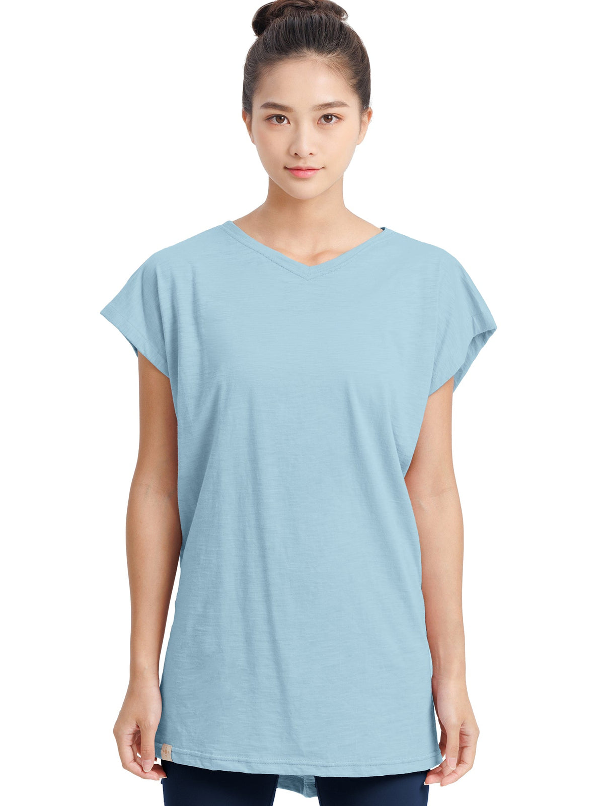 Limited Time SALE [Loopa] Loopa V-neck Side Slit Tunic Tee / V neck side slit tunic