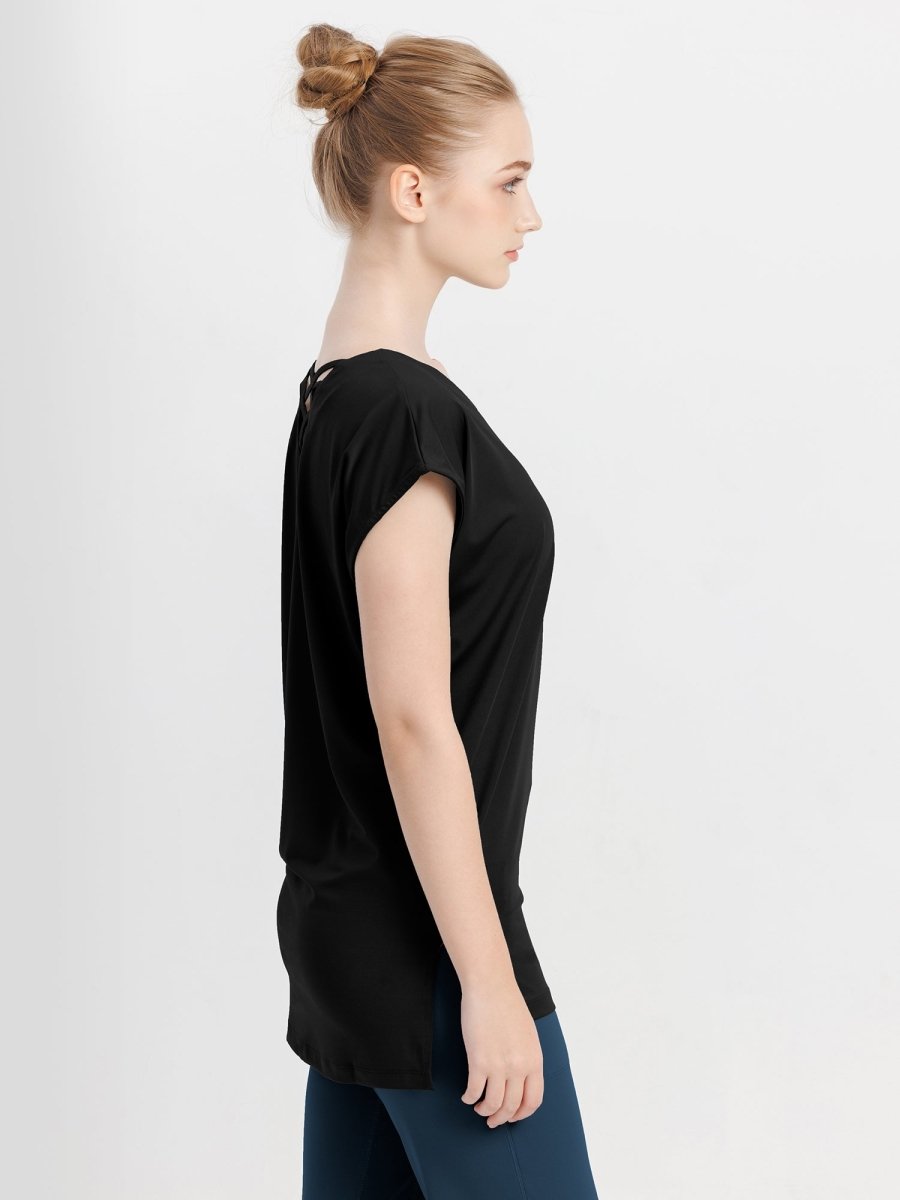 [Loopa] ルーパ バッククロス Vネック チュニック back cross v-neck tunic - Loopa ルーパ 公式 ヨガウェア・フィットネスウェア