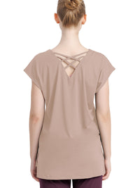 [Loopa] Loopa Back Cross V-Neck Tunic