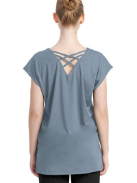 [Loopa] Loopa Back Cross V-Neck Tunic