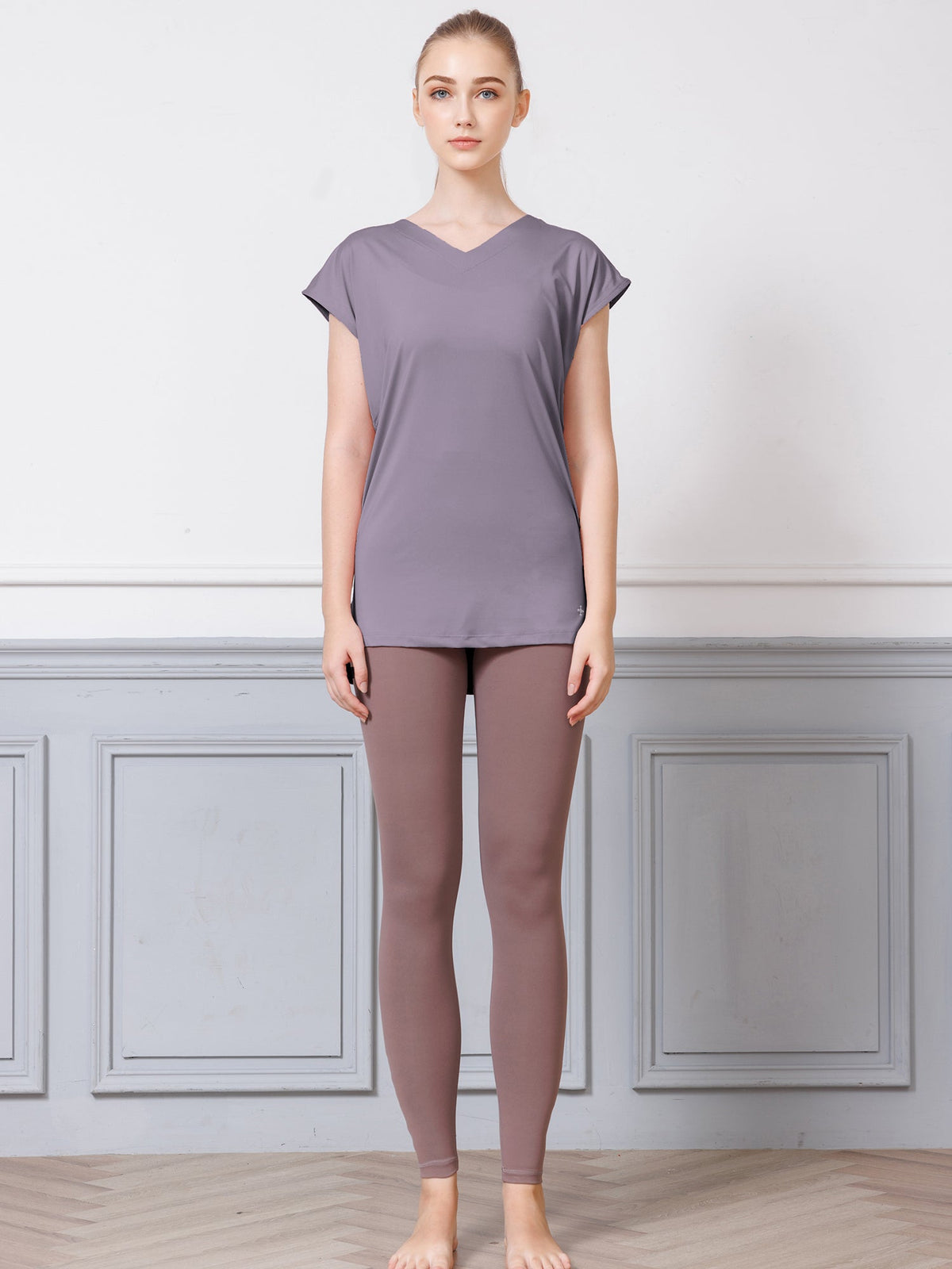 [Loopa] Loopa Back Cross V-Neck Tunic