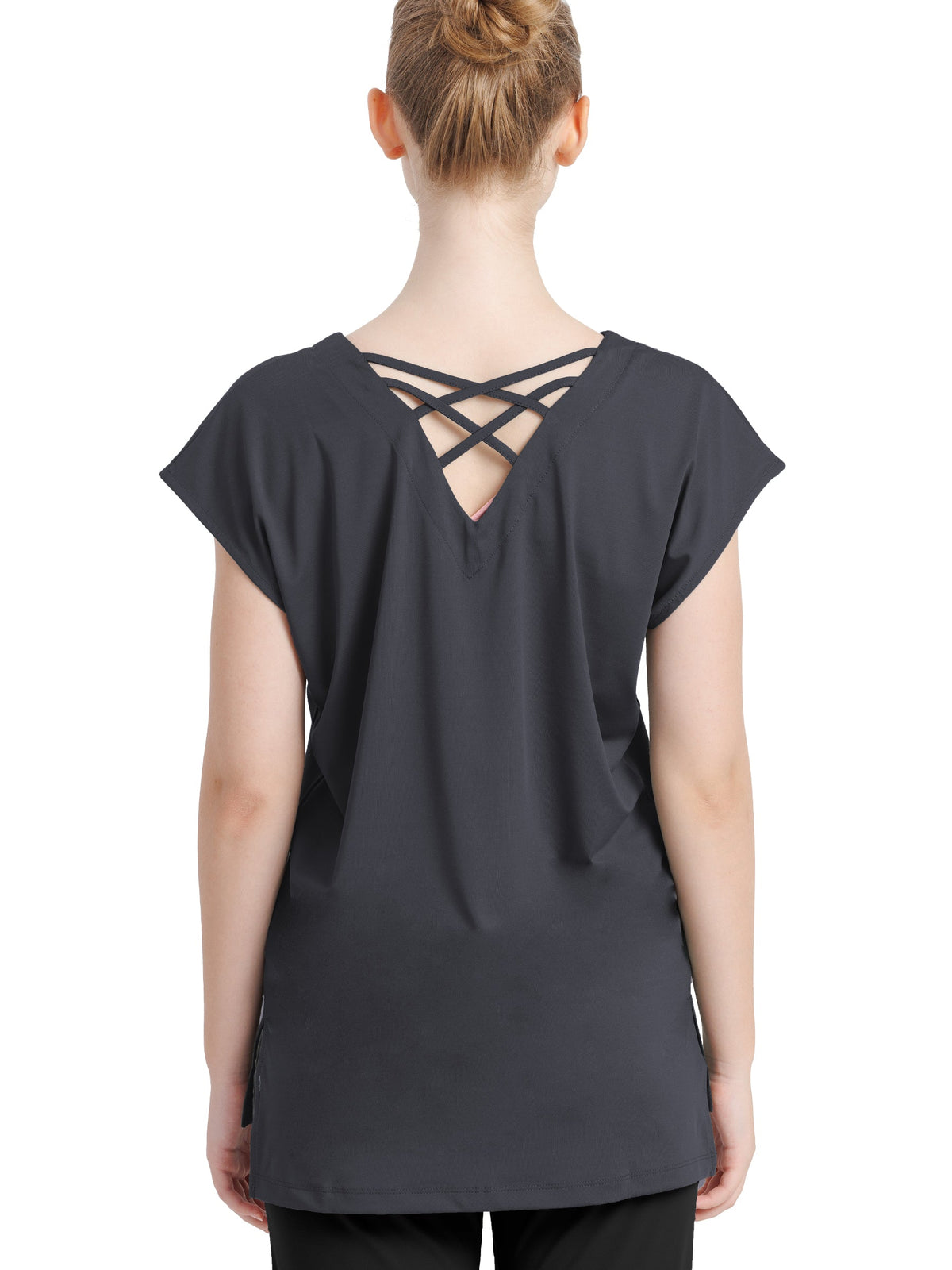 [Loopa] Loopa Back Cross V-Neck Tunic