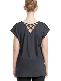 [Loopa] Loopa Back Cross V-Neck Tunic