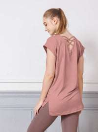 [Loopa] ルーパ バッククロス Vネック チュニック back cross v-neck tunic - Loopa ルーパ 公式 ヨガウェア・フィットネスウェア