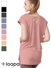 [Loopa] Loopa Back Cross V-Neck Tunic