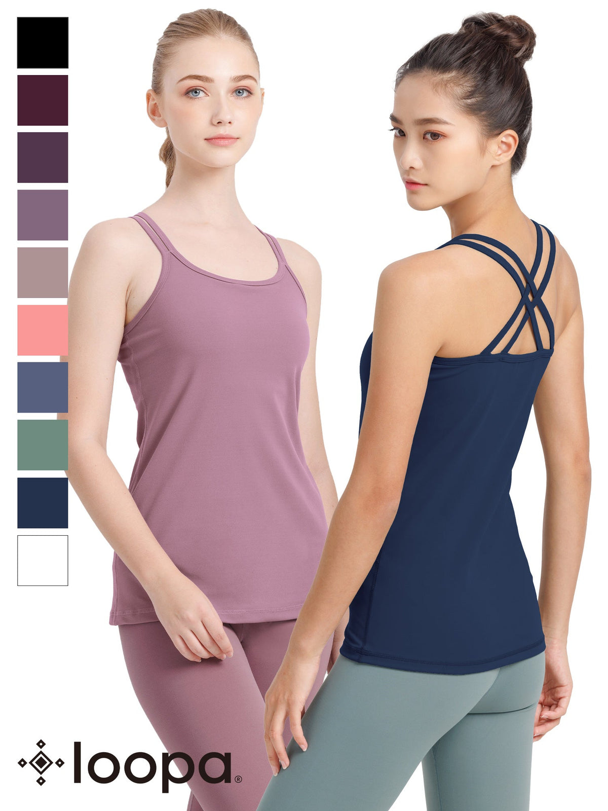 期間限定SALE[Loopa] ルーパ カップ付き ダブルストラップ キャミソール / double strap camisole