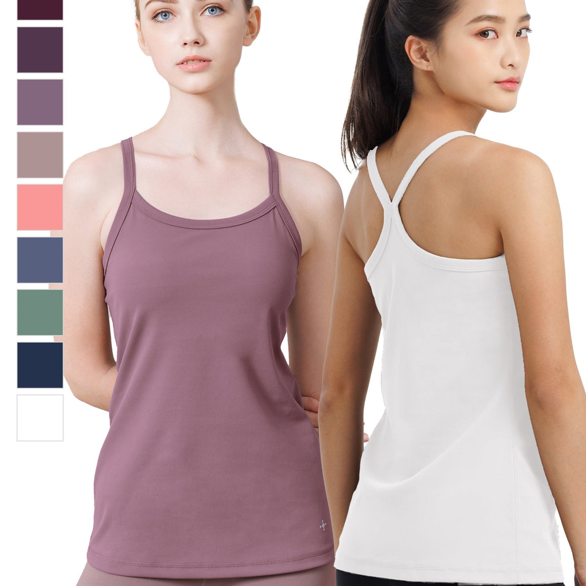 Belly Slim Women's Tank Top Women's Tank Top Women's Tank Top Cotton Sports  Tank Top Woman Cotton Tank Top with Built-in Bra Cami 360