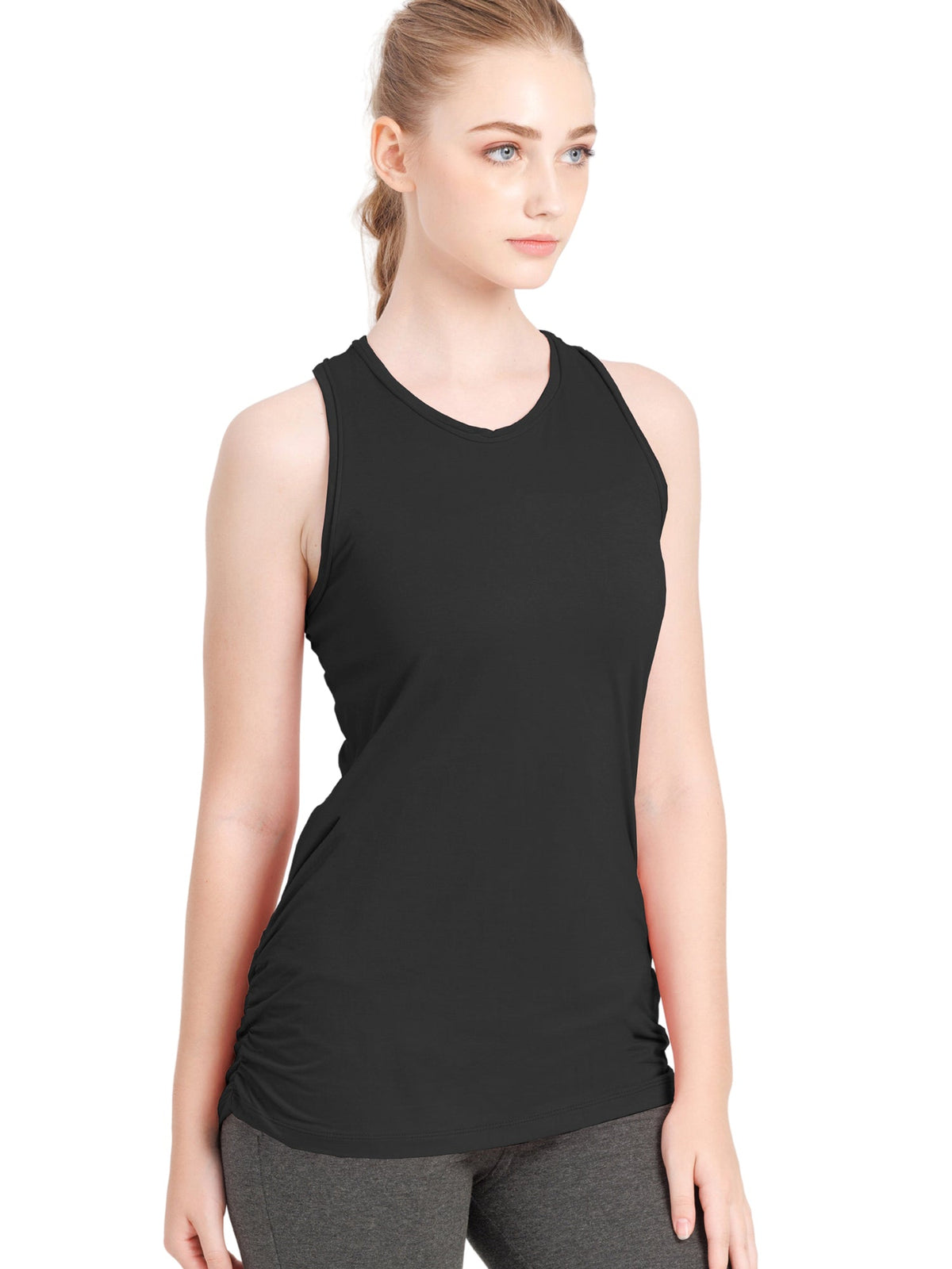 [Loopa] Yバックタンクトップ 無地 Y-back Yoga tank top Plain