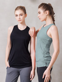 [Loopa] Yバックタンクトップ 無地 Y-back Yoga tank top Plain