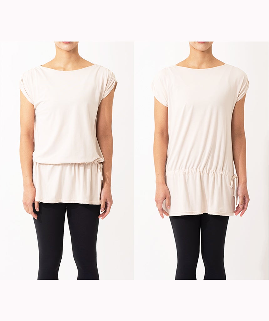 [Loopa] 2.0 ドローストリング チュニック Tシャツ Yoga Drawstring tunic T-shirt ヨガトップス / ヨガウェア ブラック 10_1.