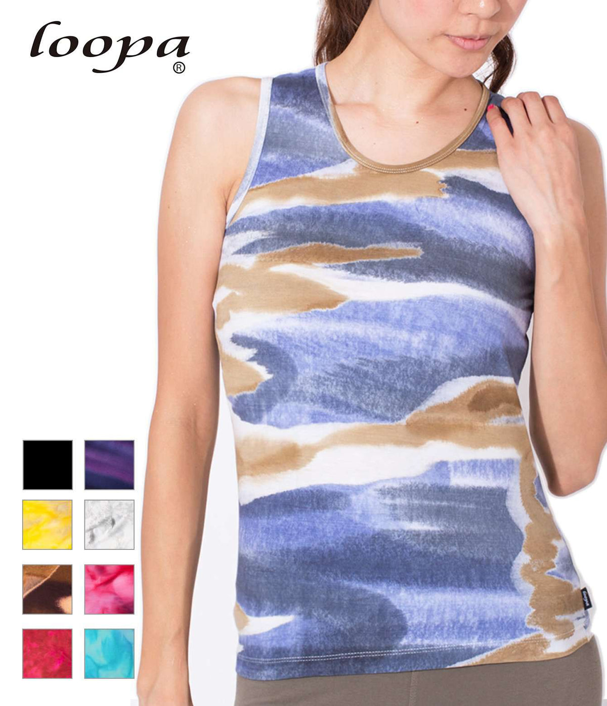 [Loopa] ストレッチ タンクトップ バティック柄 Stretch Yoga tank top / ヨガウェア ヨガトップス [A] 10_2.